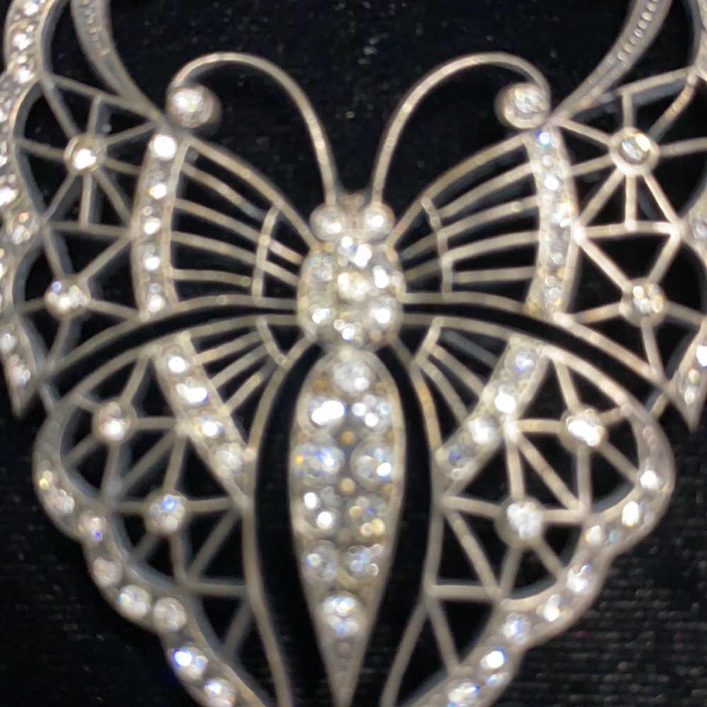 Rhinestone Butterfly Pin - Picture 3 of 3